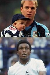 David Busst with his son (top) and Danny Thomas