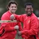 Hargreaves and Evra - United training ground