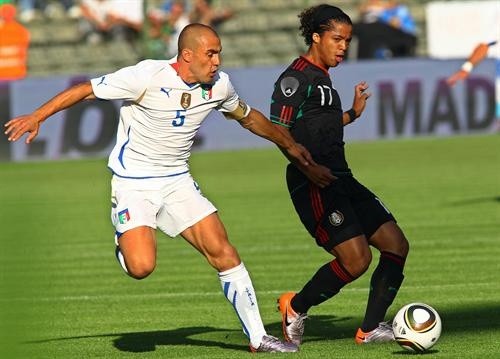 Cannavaro in action against Giovanni Dos Santos of Mexico last week