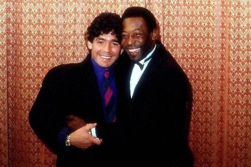 Diego Maradona and Pele' in 1986