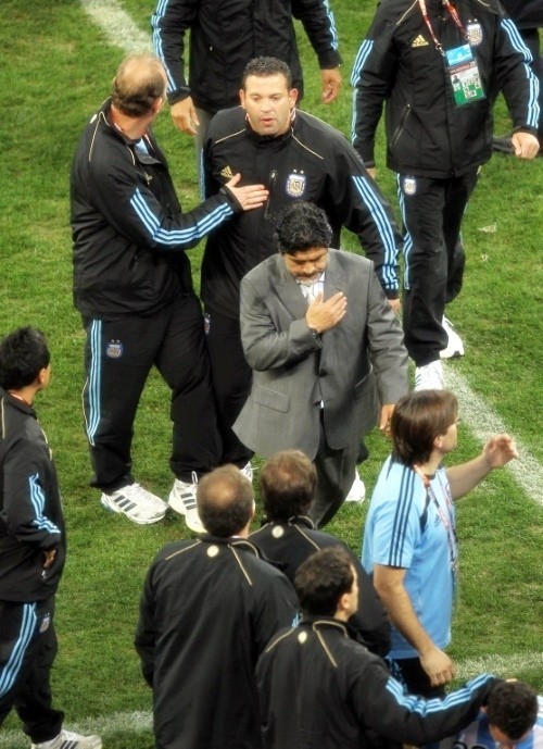 Diego Maradona exits South Africa for the last time