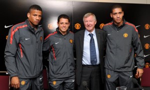 Bebe (left) with United's summer signings