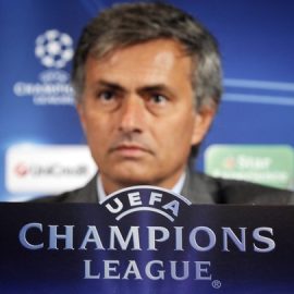 Real Madrid's Portuguese coach Jose Mourinho