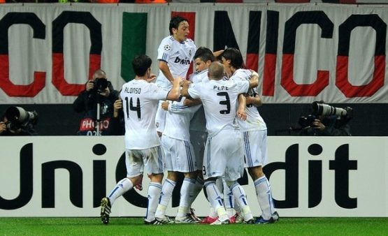 Pedro Leon equalises for Real Madrid in Milan