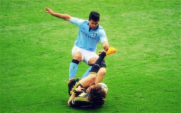 Sergio Aguero's tackle on David Luiz aguero