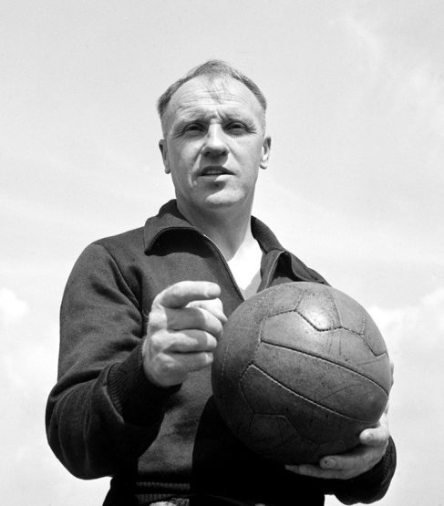 Bill Shankly with football