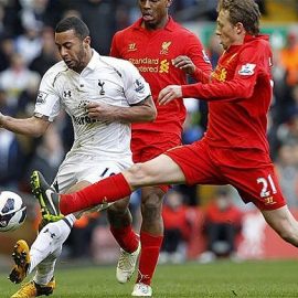 Mousa Dembele and Lucas Leiva