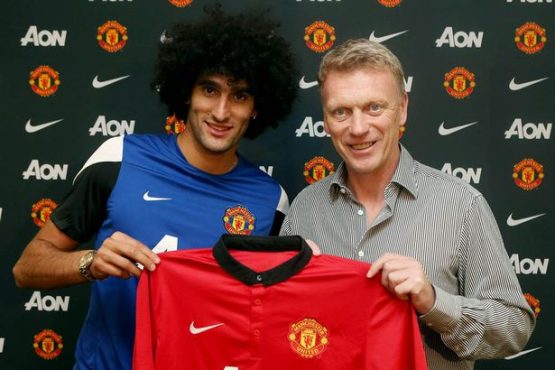 Marouane Fellaini and David Moyes