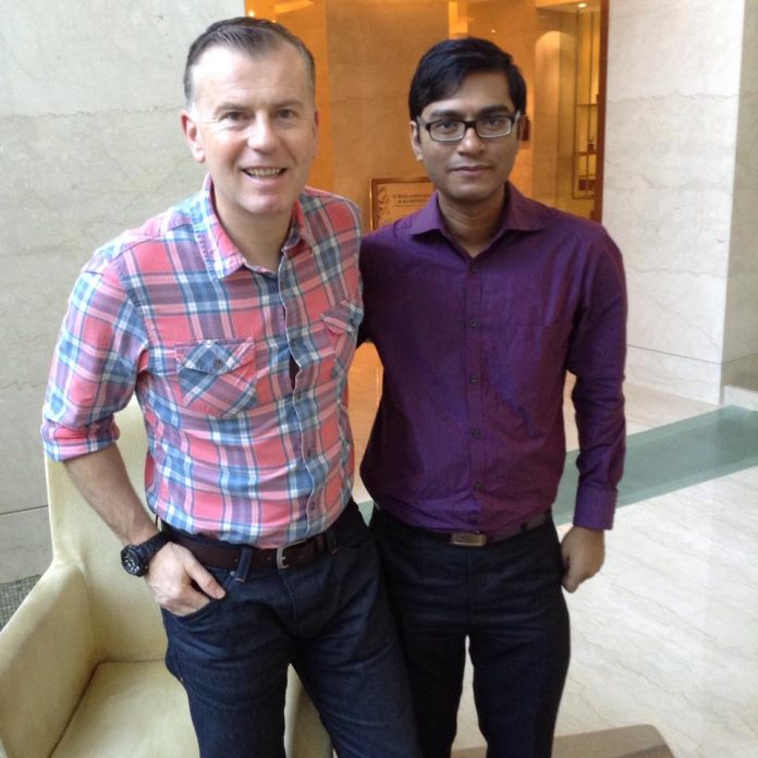 Soccerlens Deputy Editor Saikat Mandal with John Dykes