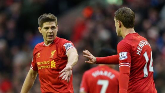 Steven Gerrard and Jordan Henderson