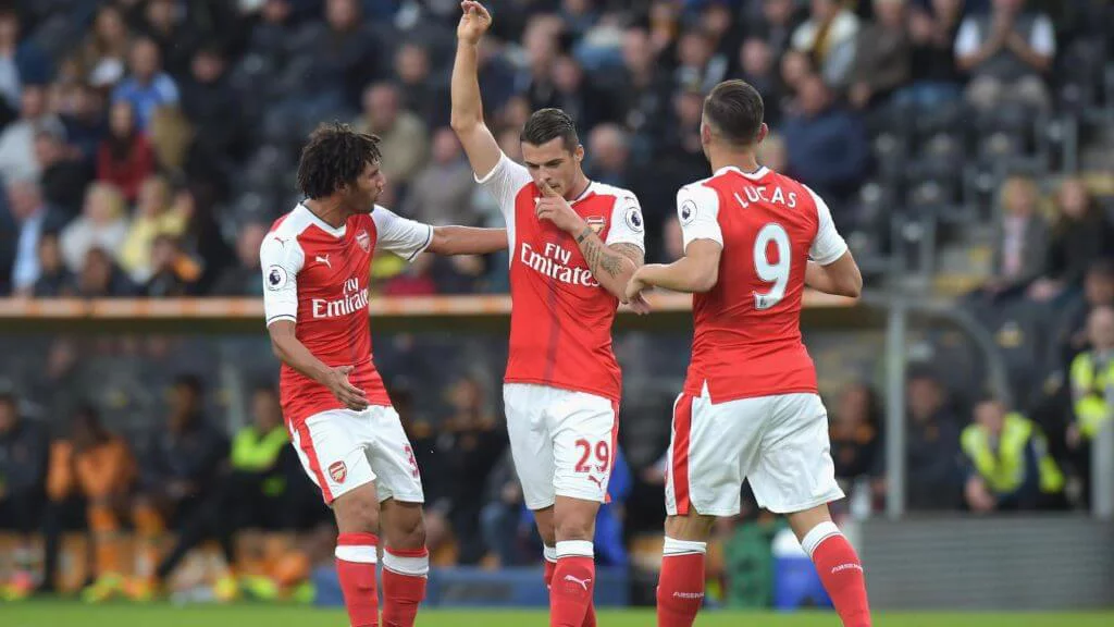 Xhaka scored with a fine long range effort against Hull.