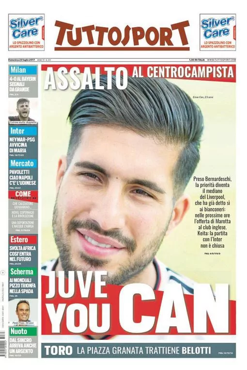 Liverpool midfielder Emre Can agrees to join Juventus