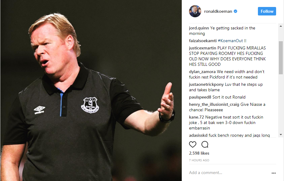 Angry Everton fans react on Twitter after Atalanta defeat: Koeman needs to go