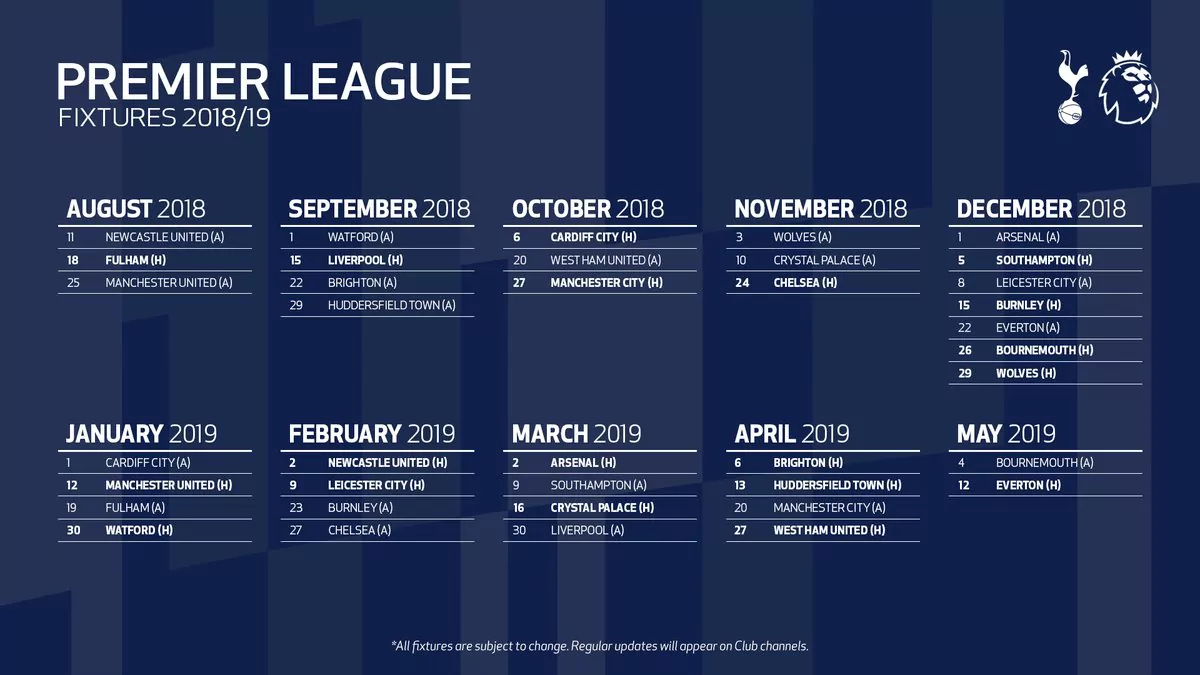 Tottenham fans react to their 2018/19 Premier League fixtures