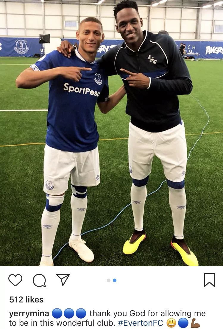 Everton fans react to Yerry Mina's Instagram post