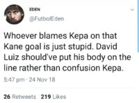 Chelsea fans reaction to David Luiz performance against Tottenham