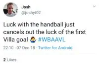 West Brom 2-2 Aston Villa: Fans react to controversial Jay Rodriguez equaliser