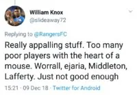 Rangers fans react to draw against 10-man Dundee