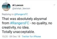 Rangers fans react to draw against 10-man Dundee