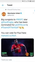 Manchester United fans react to Paul Pogba's UEFA team of the year nomination