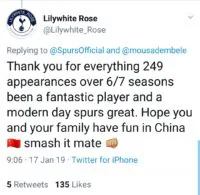 Fans and team-mates react as Mousa Dembele says goodbye to Tottenham