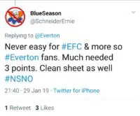 Everton fans react to a welcome victory