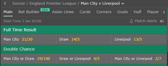 Manchester City vs Liverpool confirmed starting line-ups