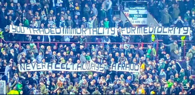 Celtic fans unveil banner with a message for Brendan Rodgers