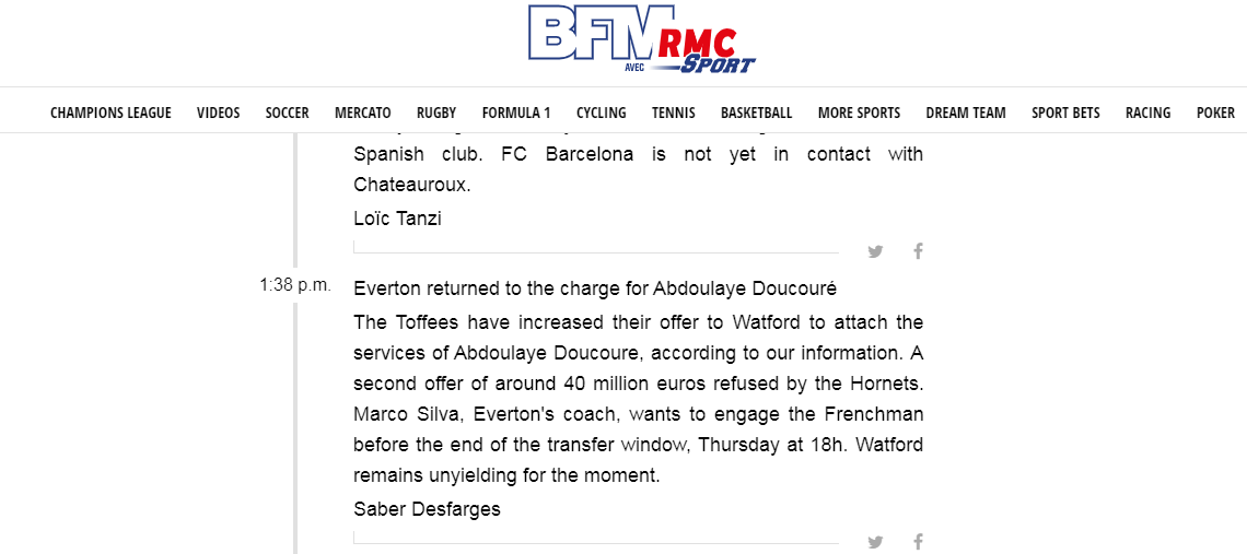 Everton submit improved offer for Abdoulaye Doucoure