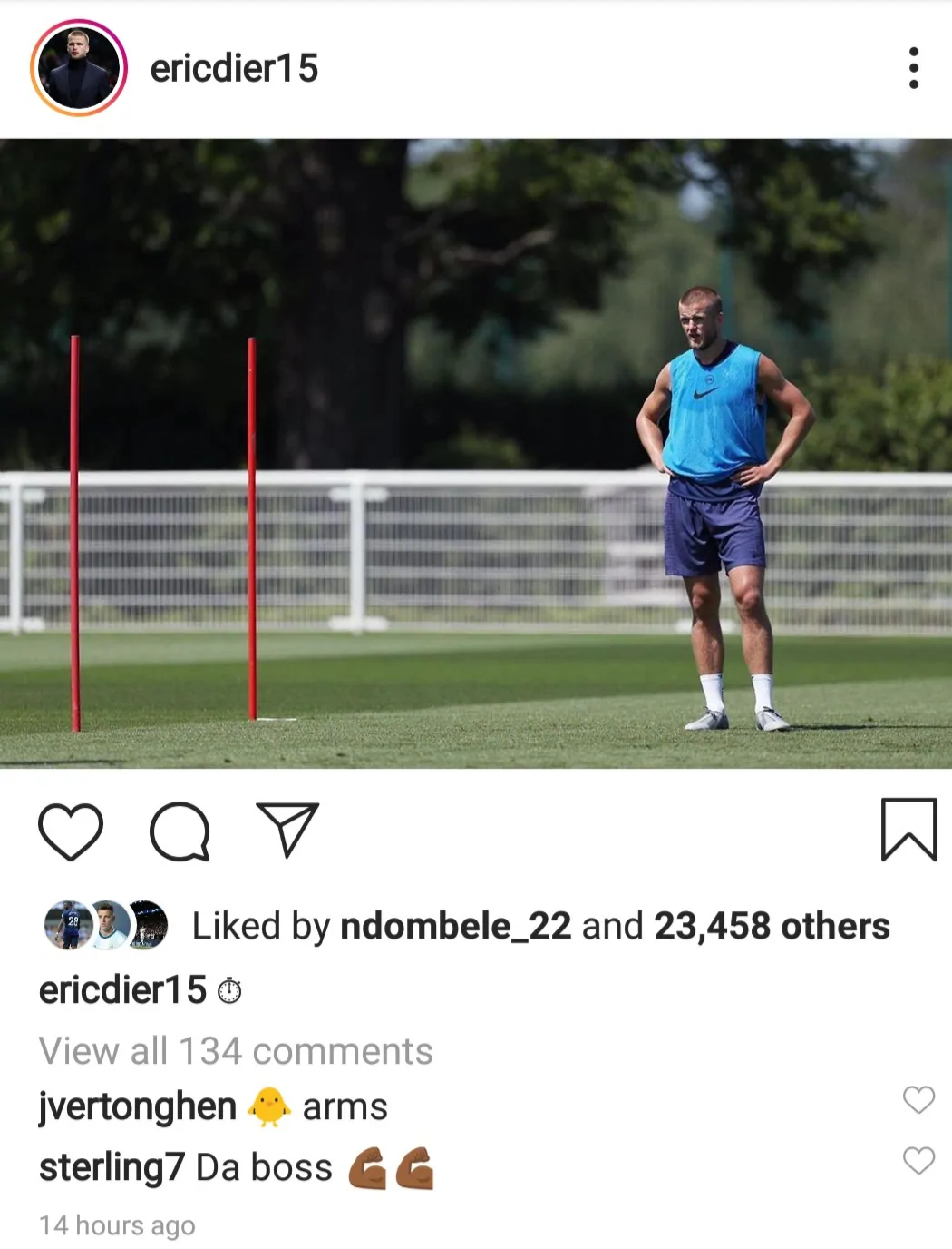Manchester City forward Raheem Sterling sends message to Tottenham Hotspur's Eric Dier on Instagram