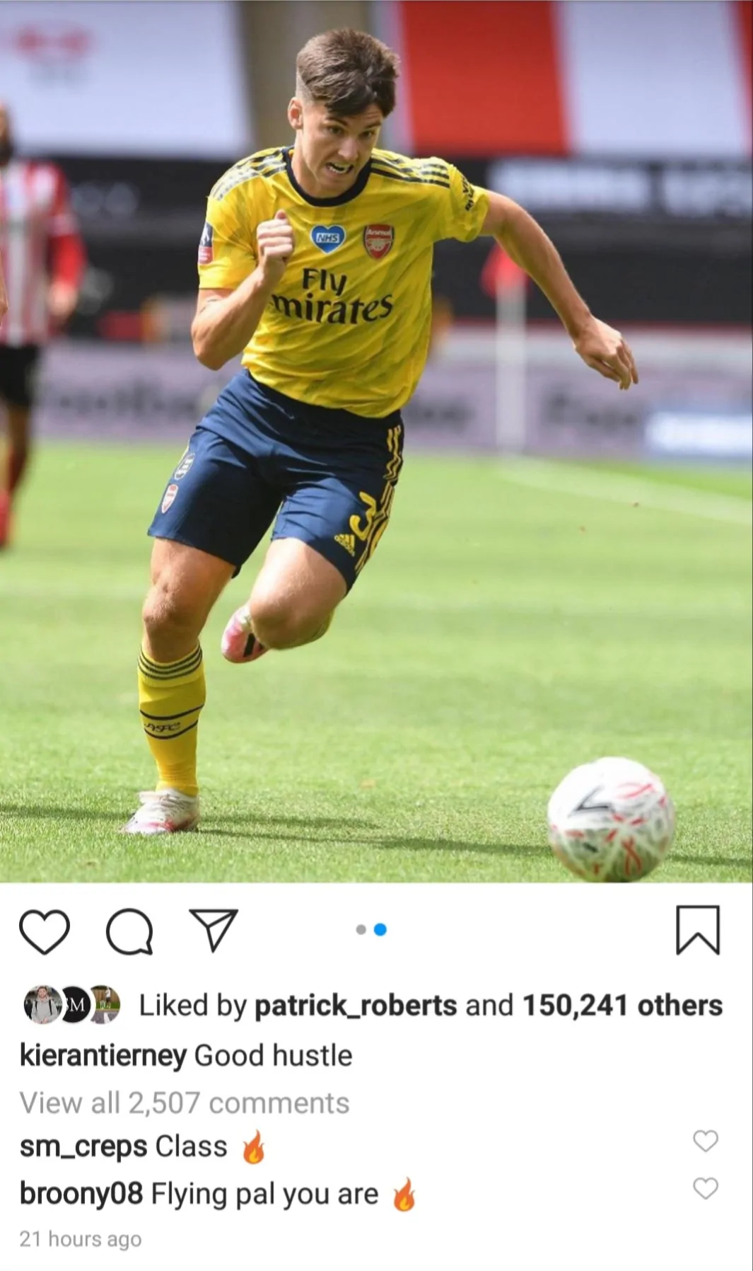 Celtic midfielder Scott Brown and Edu react to Arsenal left-back Kieran Tierney's performance against Sheffield United