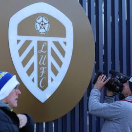 Leeds United v Nottingham Forest Sky Bet Championship Elland Road A TV cameraman takes a pre mat