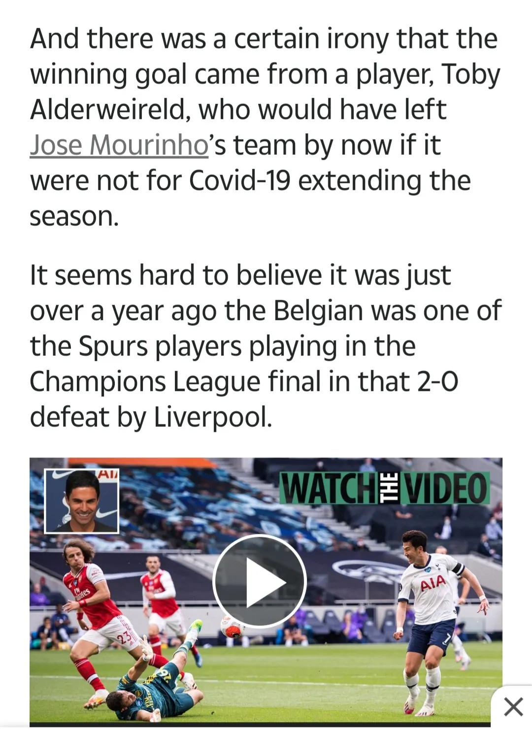 Alan Shearer comments on Tottenham Hotspur's North London derby performance