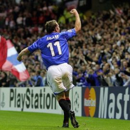 Glasgow Ranger's Charles Adam celebrates