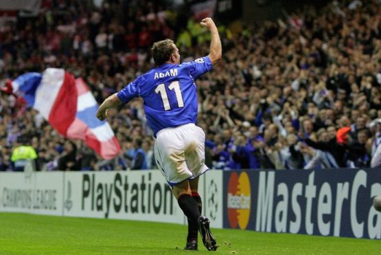 Glasgow Ranger's Charles Adam celebrates