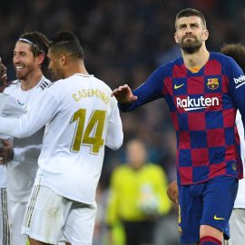 Pique In Barcelona Vs. Real Madrid