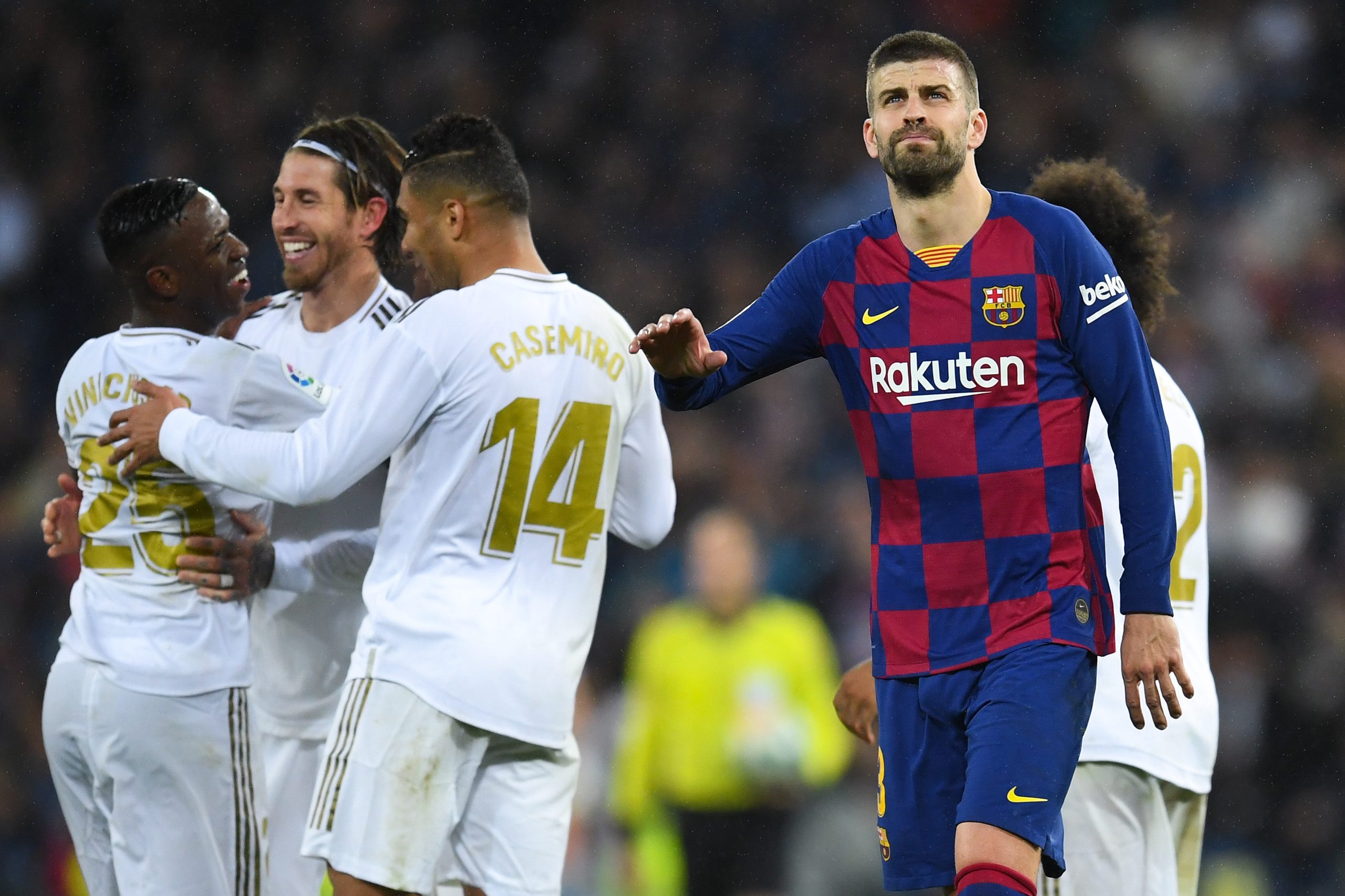 Pique In Barcelona Vs. Real Madrid