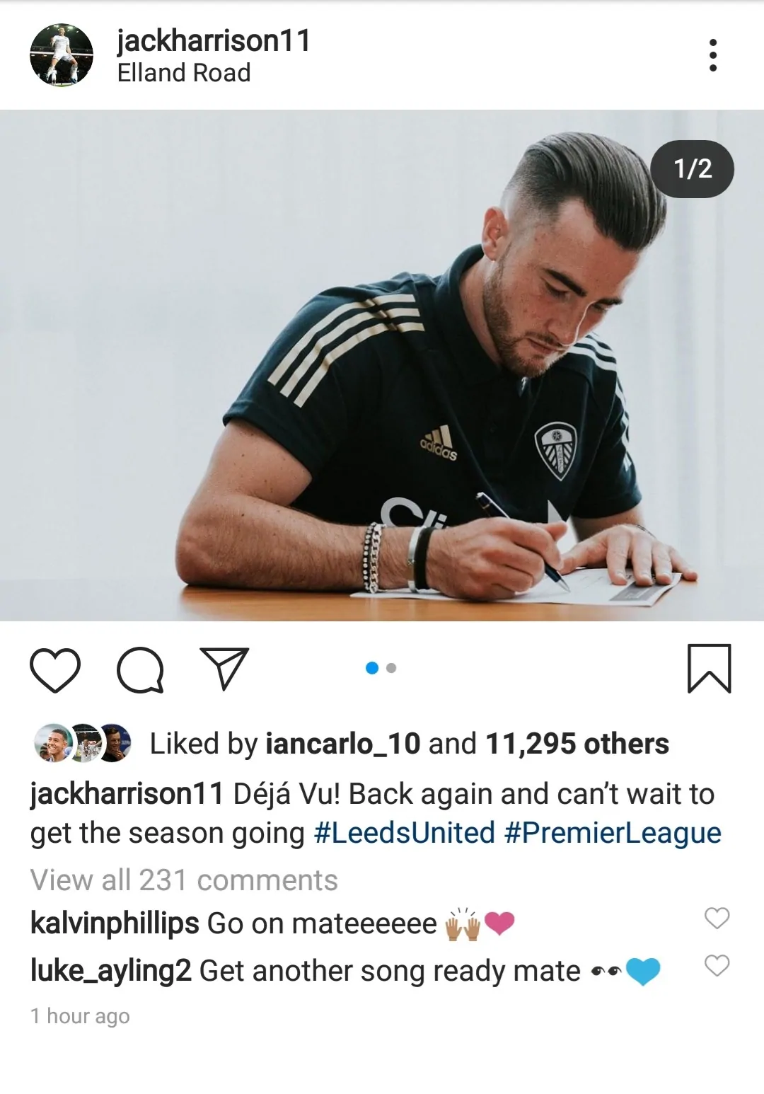 Leeds United duo Kalvin Phillips and Luke Ayling react as Jack Harrison pens new loan deal