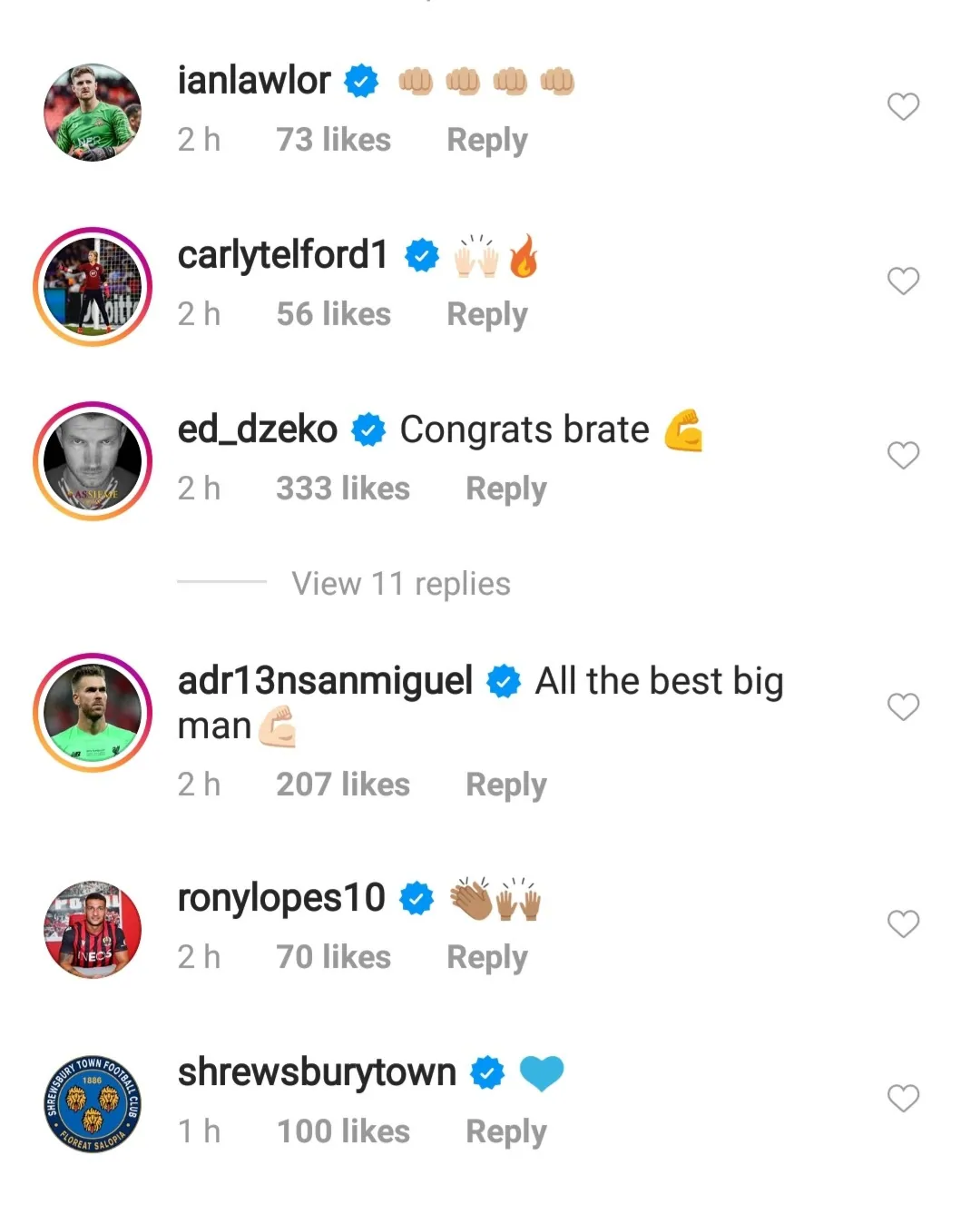 Liverpool's Adrian, Manchester City's Kyle Walker and John Terry react as Joe Hart joins Tottenham Hotspur