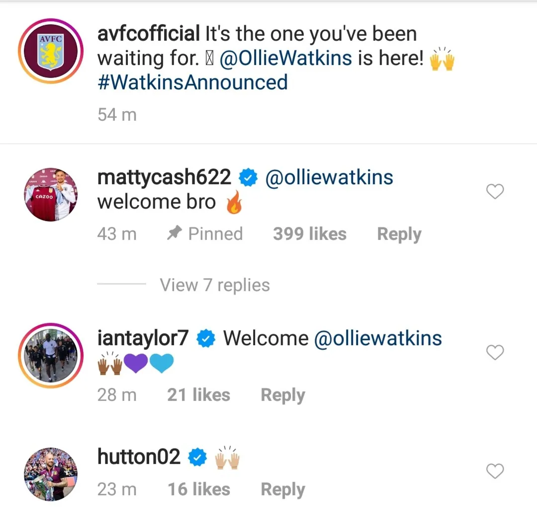 Darren Bent and Matty Cash react as Ollie Watkins joins Aston Villa