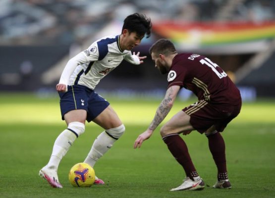 Tottenham Hotspur v Leeds United - Premier League - Tottenham Hotspur Stadium Tottenham Hotspur s Son Heung-min (left) a