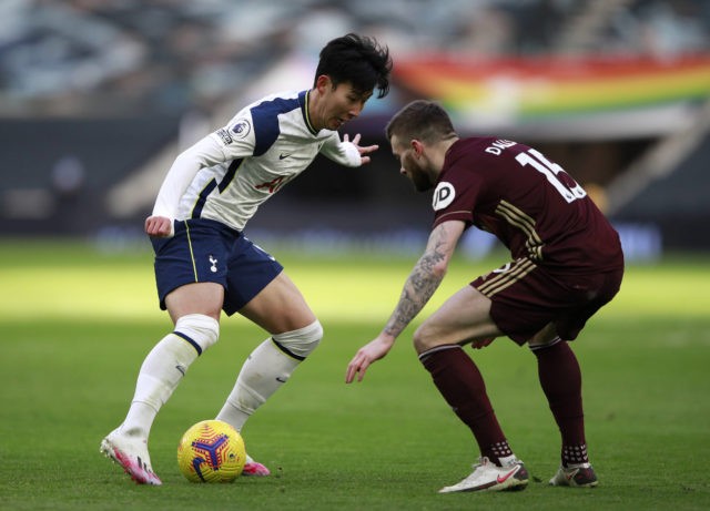 Tottenham Hotspur v Leeds United - Premier League - Tottenham Hotspur Stadium Tottenham Hotspur s Son Heung-min (left) a