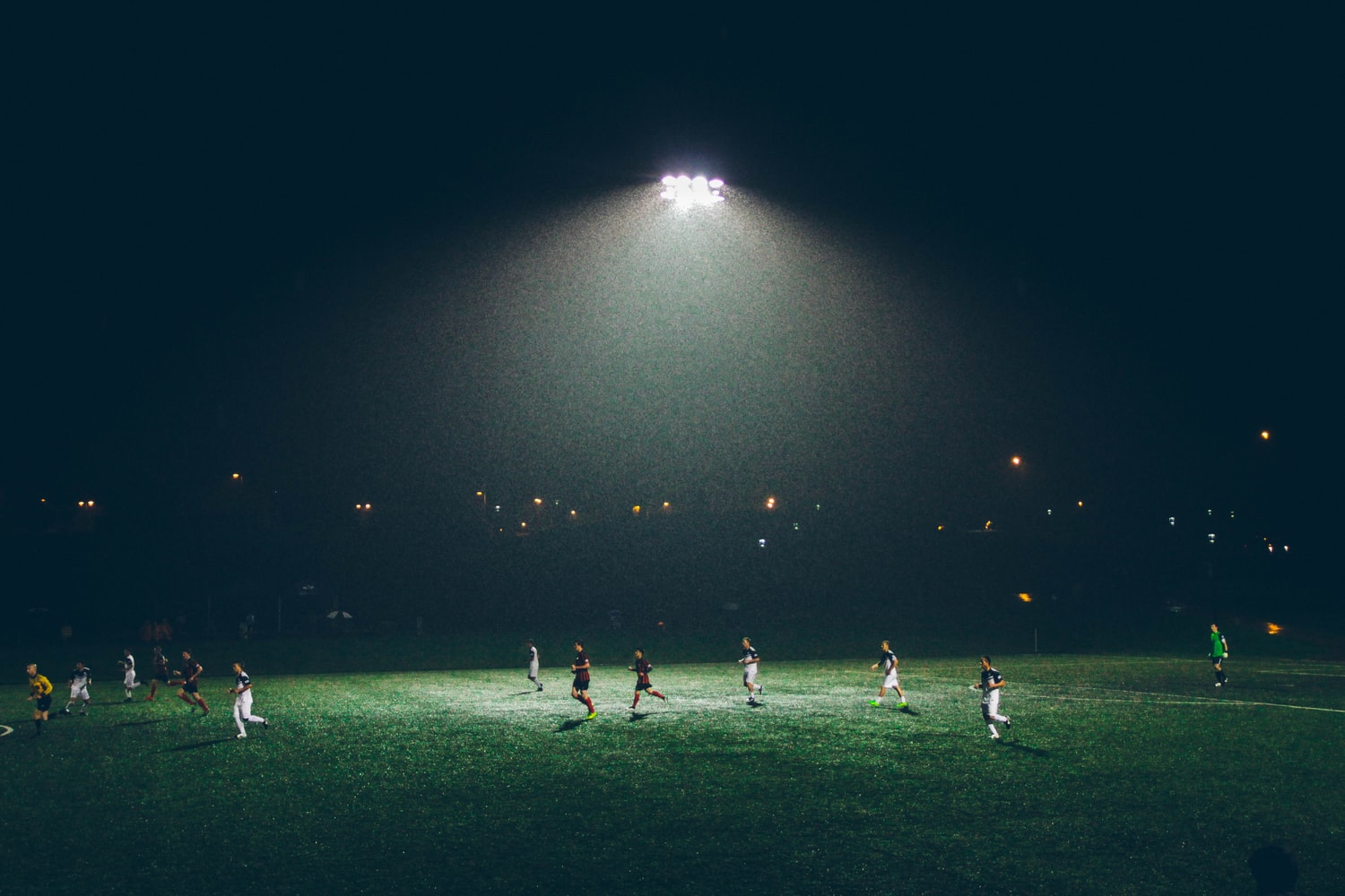 football under lights