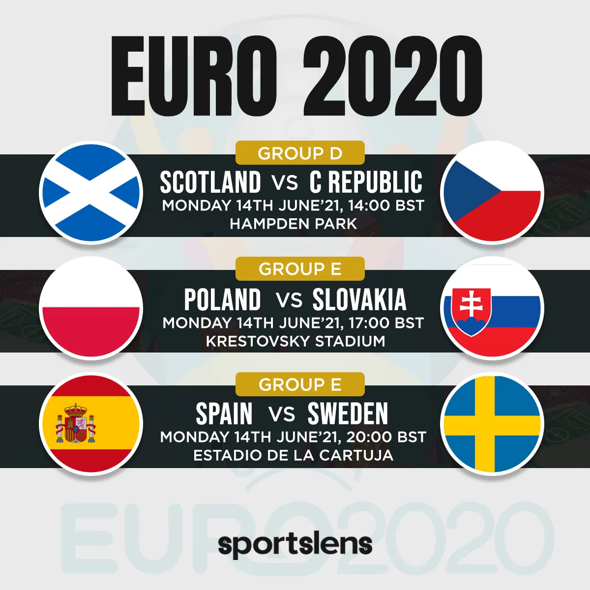 Euro 2020 14th June Euro 2020 14th June