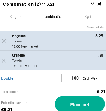 frankie Newmarket Double Frankie Dettori Newmarket Double (Tues 12th April)