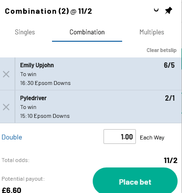 Frankie Epsom Friday Double