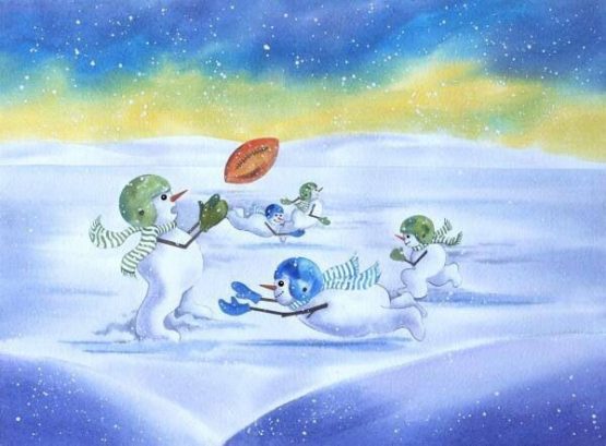 snowmen playing football