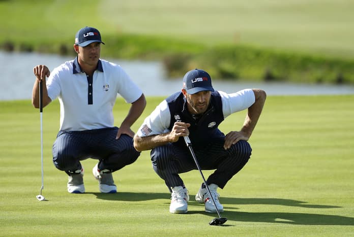 Brooks Kopeka and Dustin Johnson Ryder Cup Golf