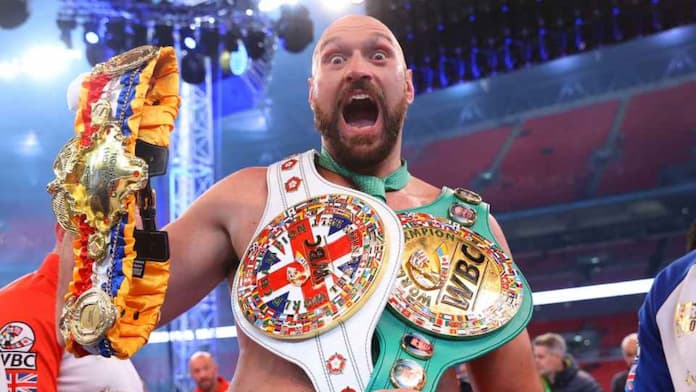 Tyson Fury Boxing Belts