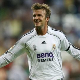 David Beckham In A Real Madrid Shirt
